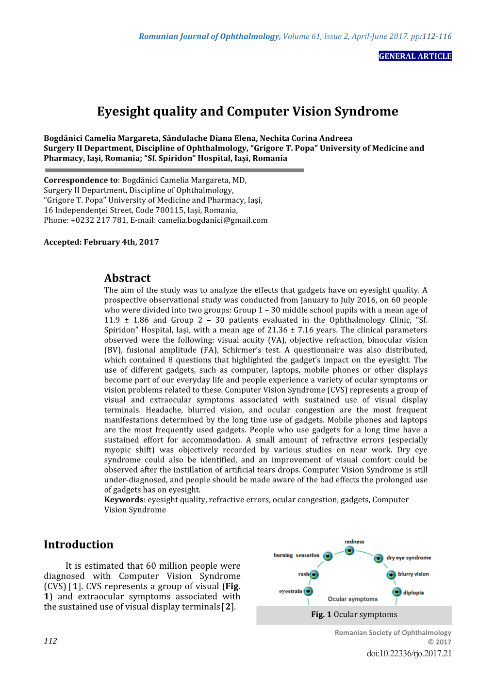 Eyesight Quality and Computer Vision Syndrome