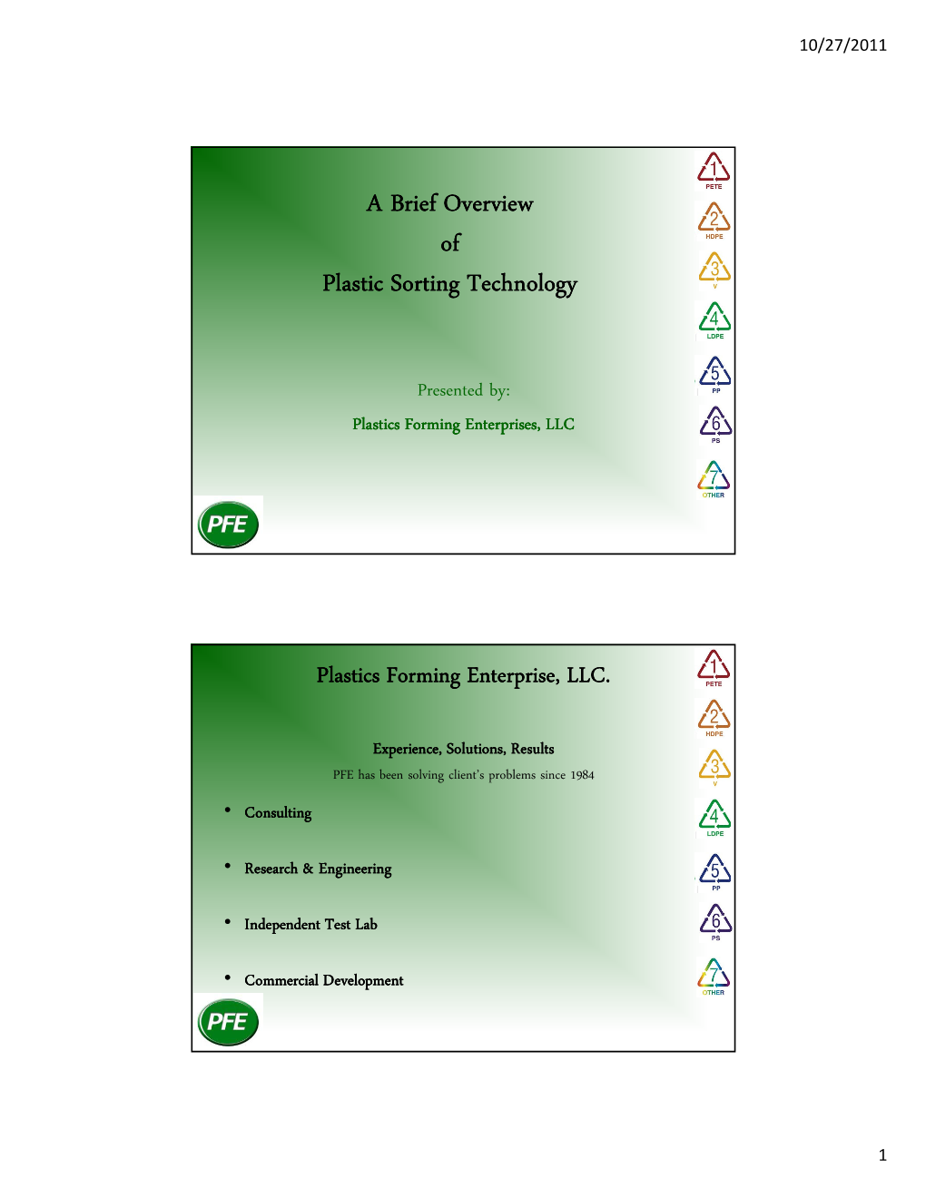 A Brief Overview of Plastic Sorting Technology