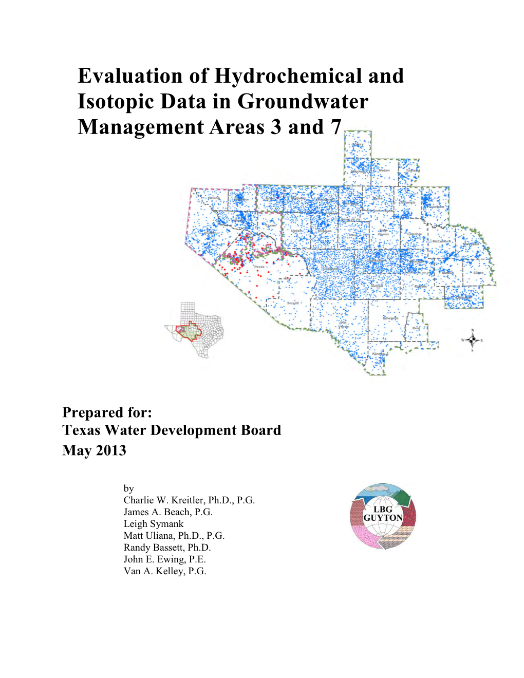 Evaluation of Hydrochemical and Isotopic Data in Groundwater Management Areas 3 and 7