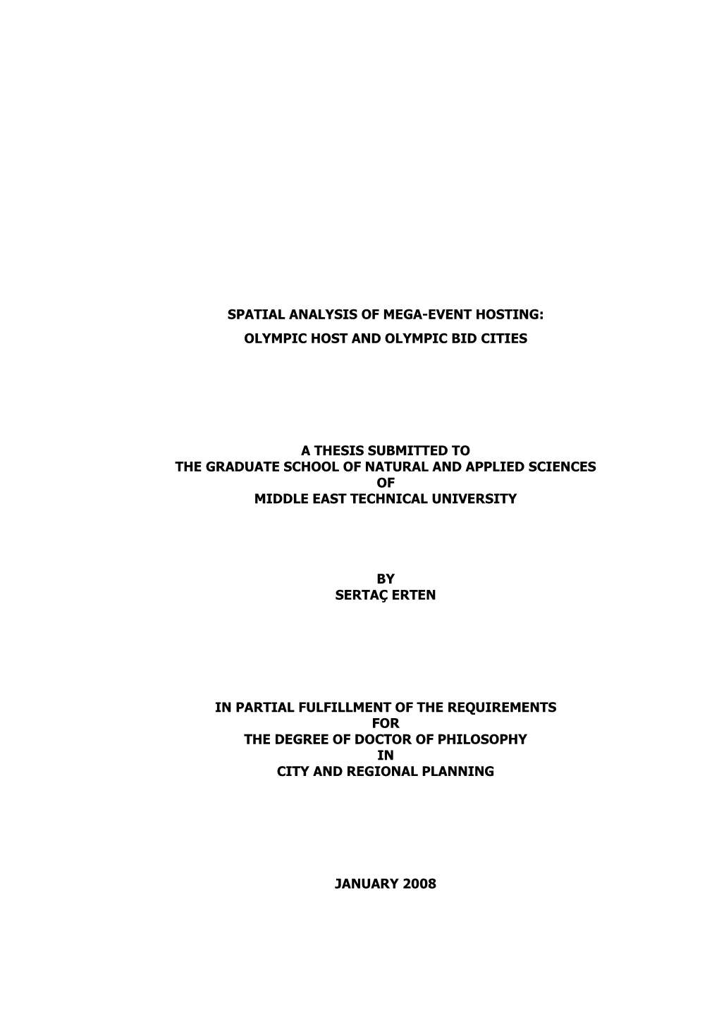 Spatial Analysis of Mega-Event Hosting