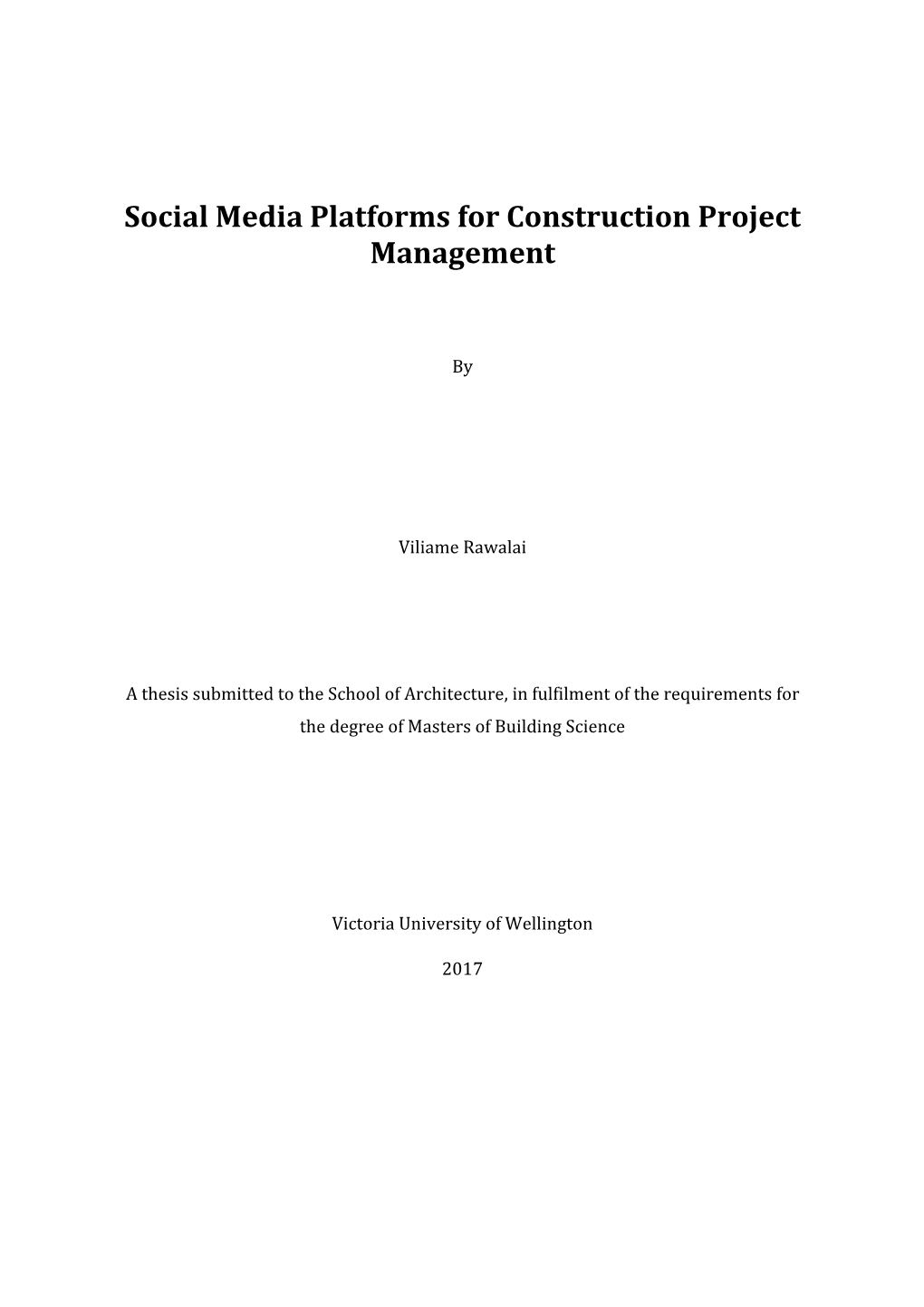 Social Media Platforms for Construction Project Management