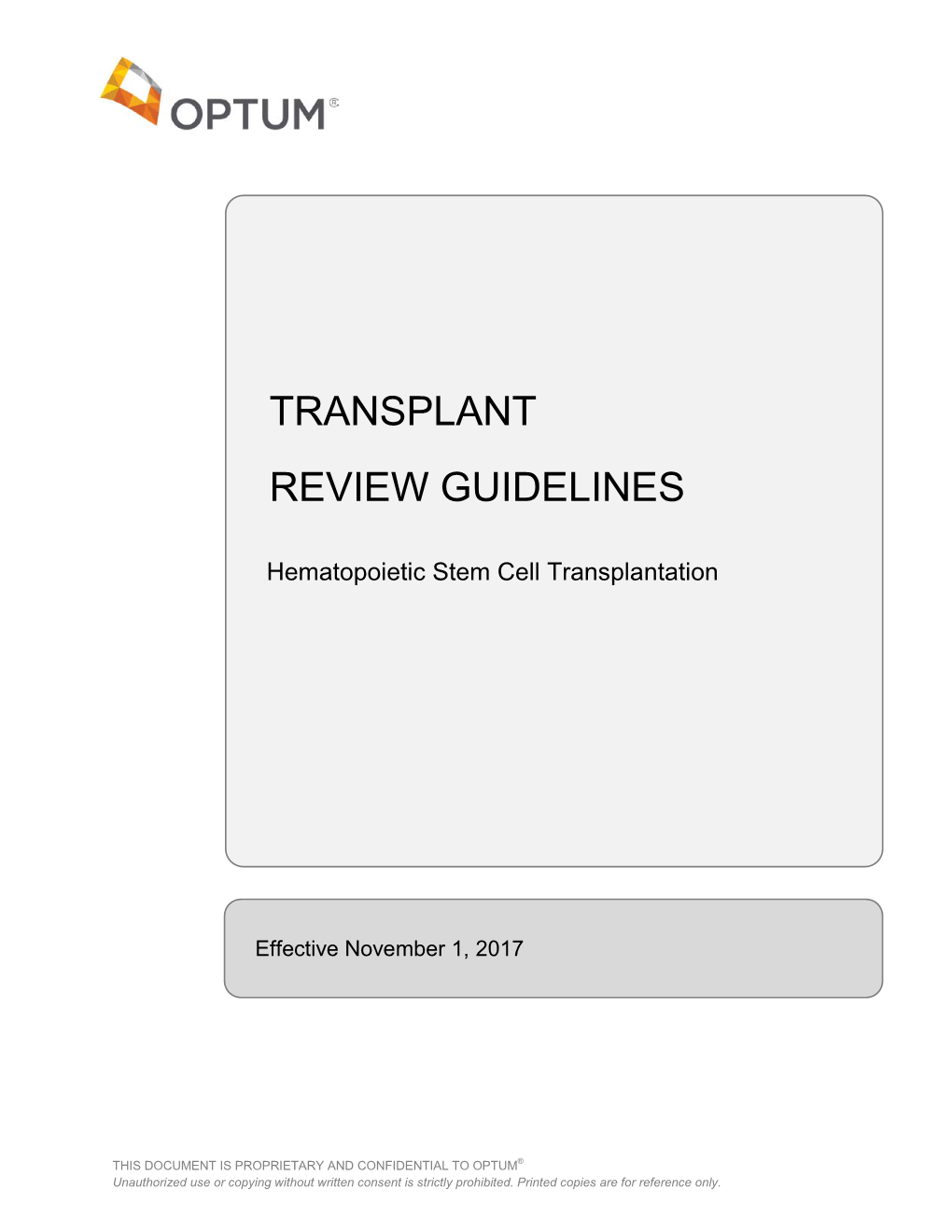 Stem Cell Transplant Review Guidelines