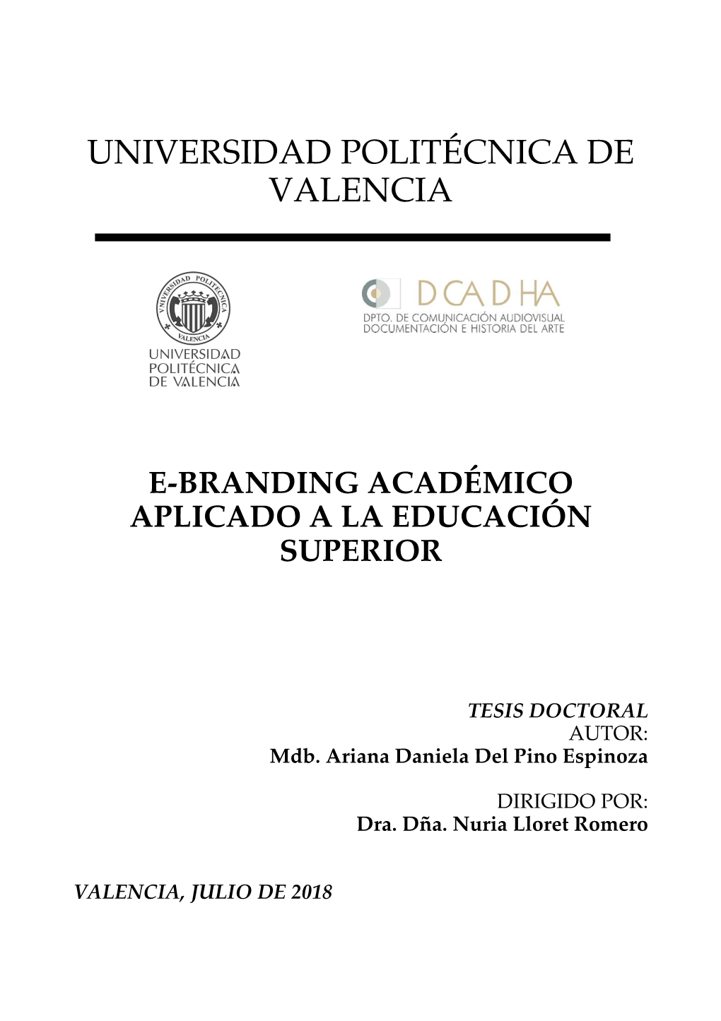 E-Branding Académico Aplicado a La Educación Superior