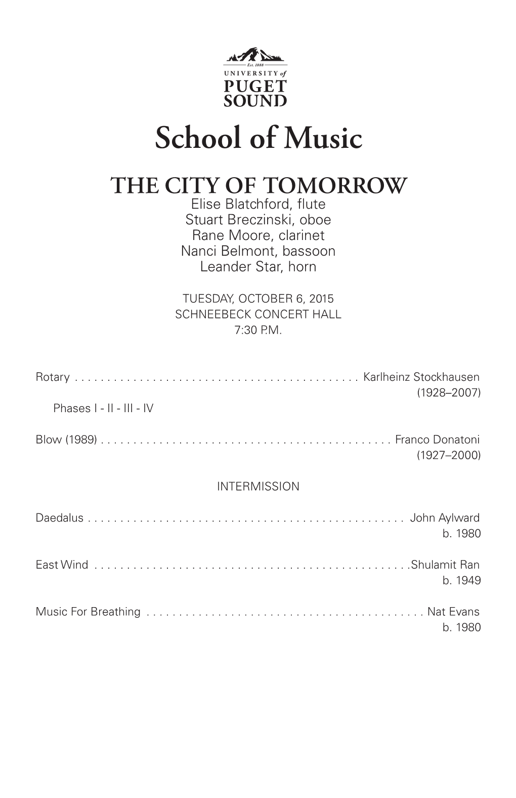 The City of Tomorrow Woodwind Quintet