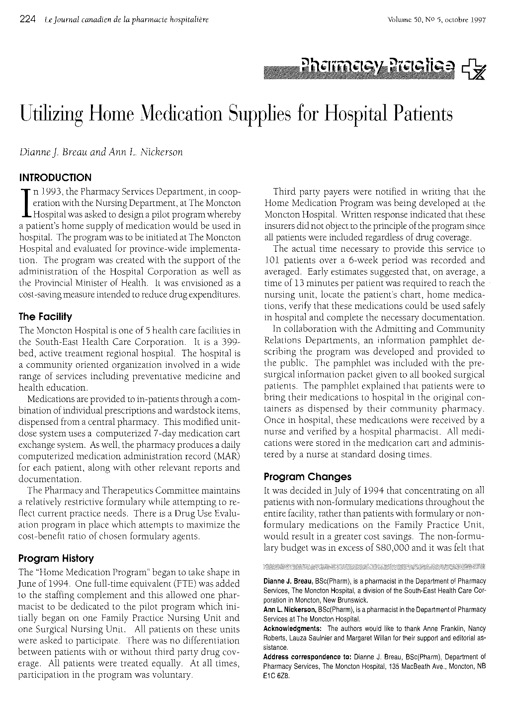 Utilizing Home Medication Supplies for Hospital Patients