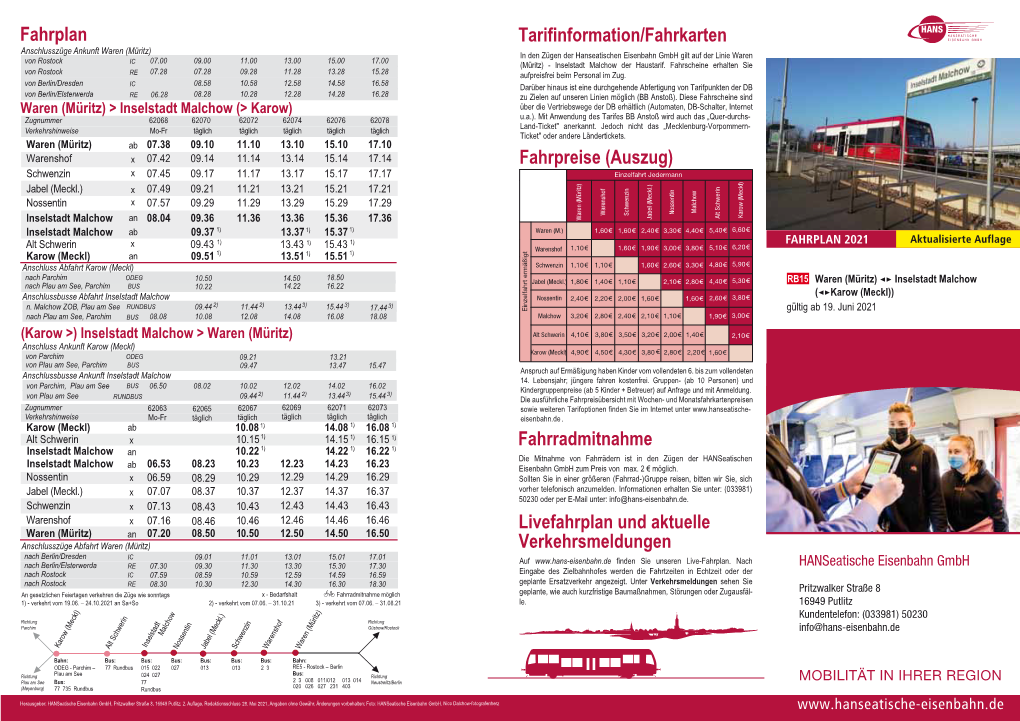 Fahrplan RB15