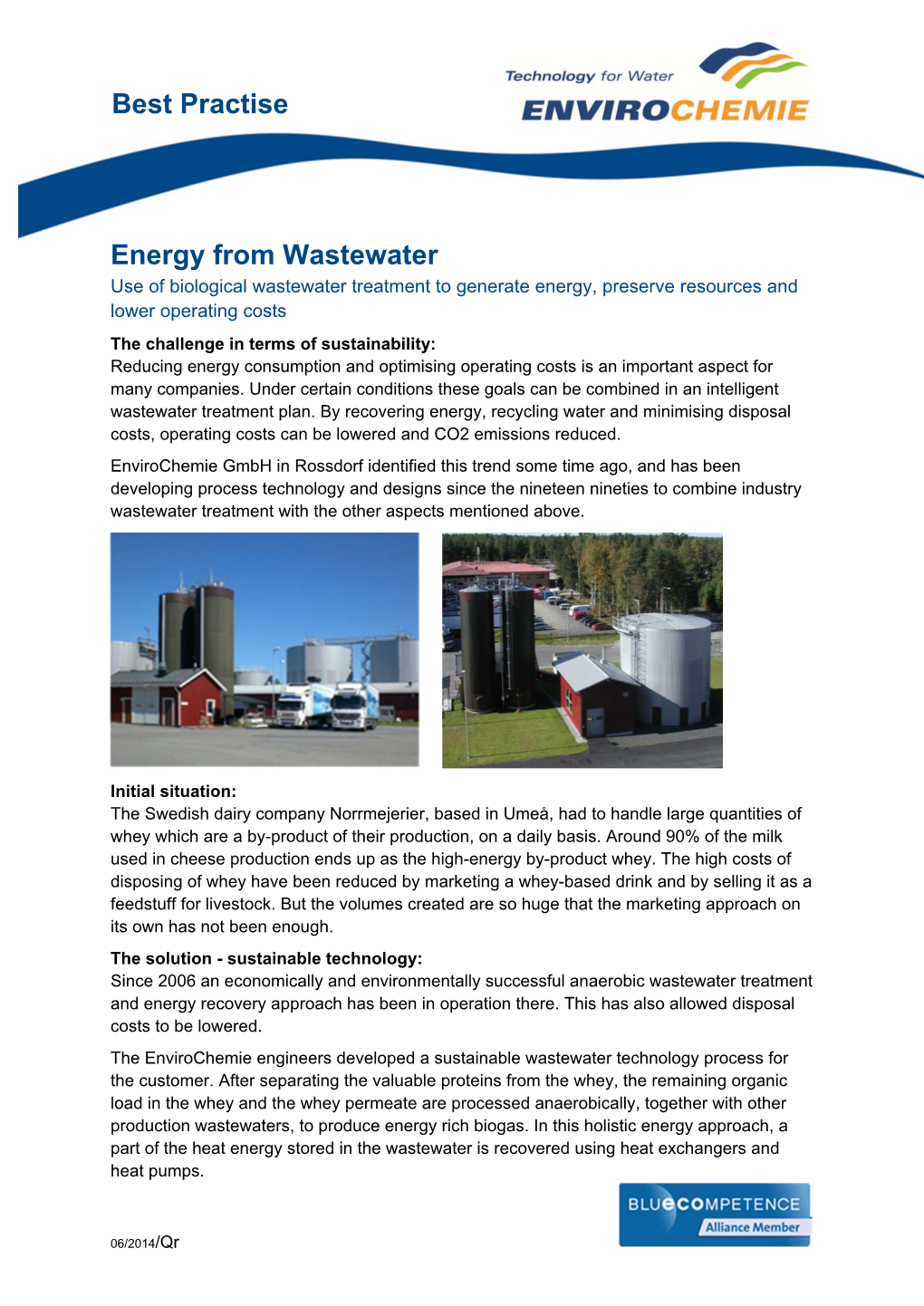 Energy from Wastewater Best Practise