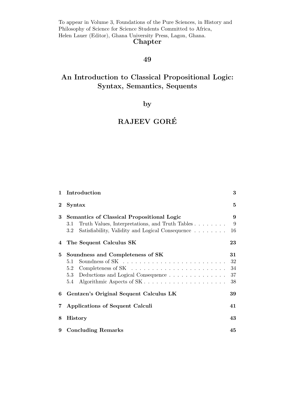 Propositional Logic Basics