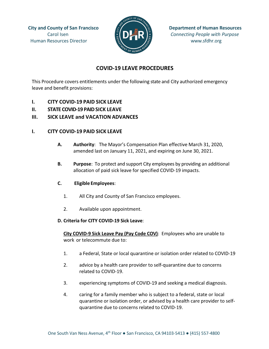 Covid-19 Leave Procedures