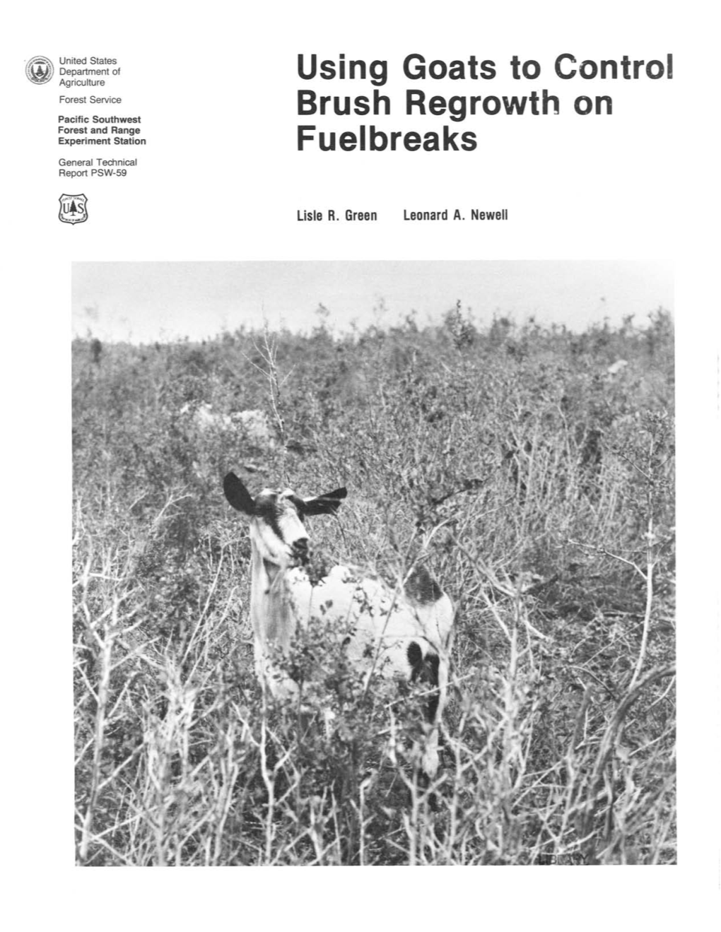 Using Goats to Control Brush Regrowth on Fuelbreaks