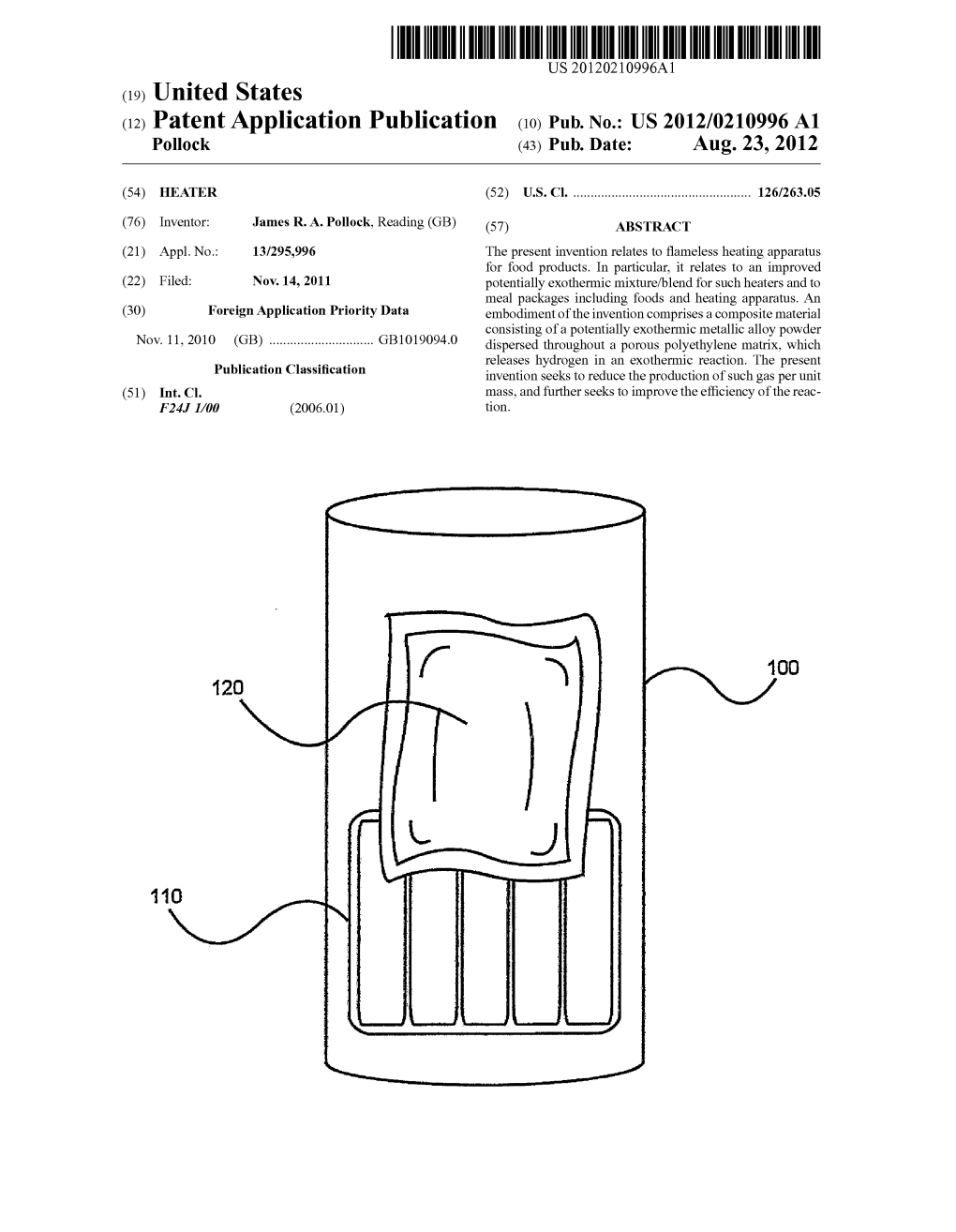 (12) Patent Application Publication (10) Pub. No.: US 2012/0210996 A1 Poock (43) Pub