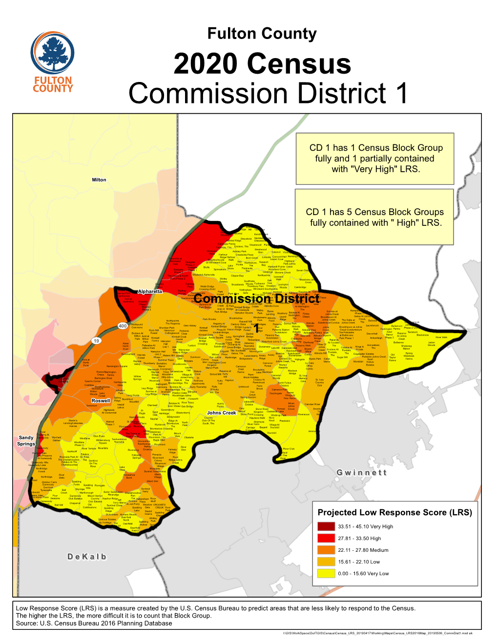 2020 Census Commission District 1