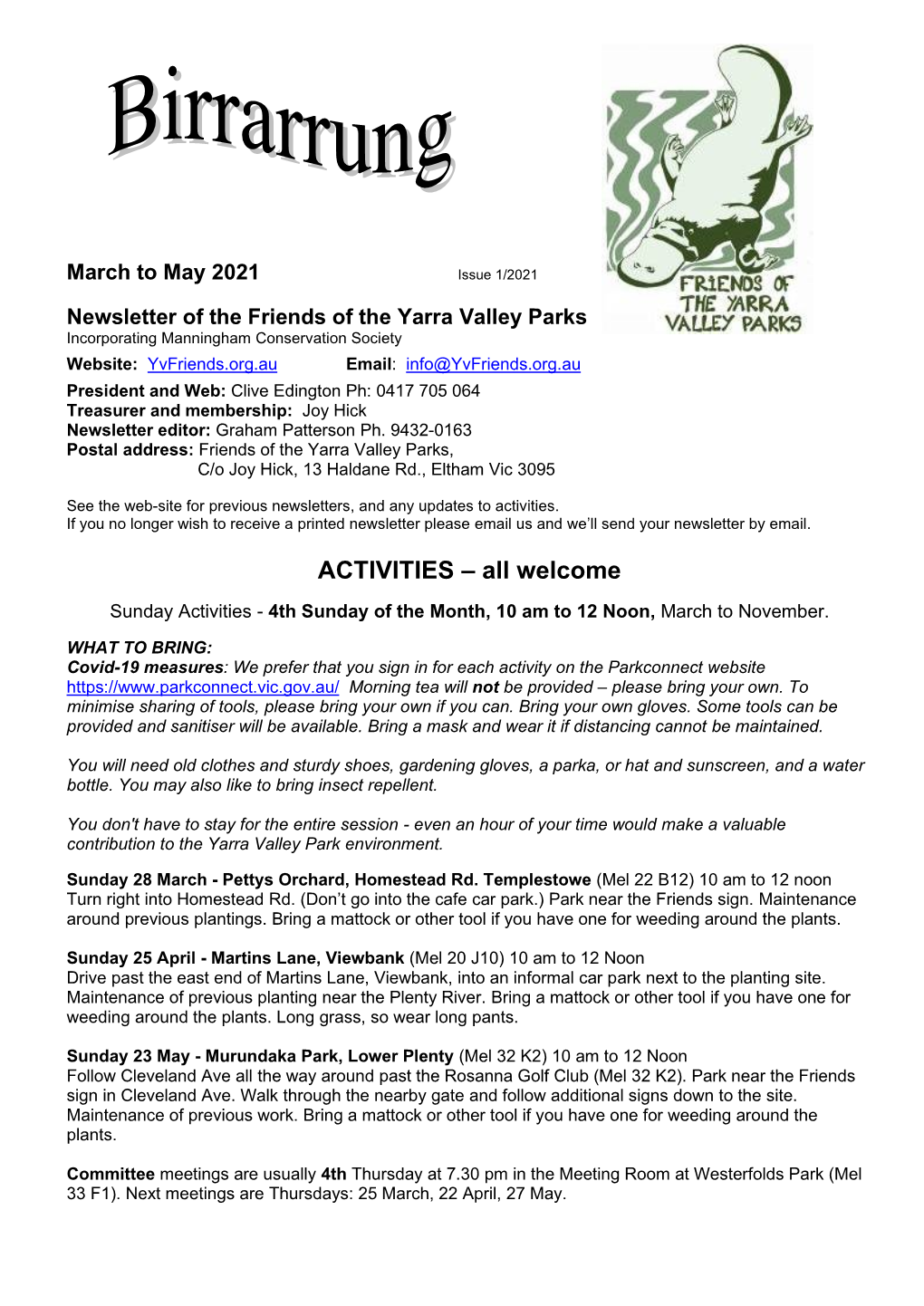 March, April, May 2021 Newsletter (355