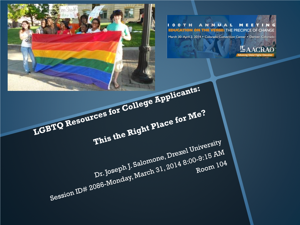 LGBTQ Resources for College Applicants
