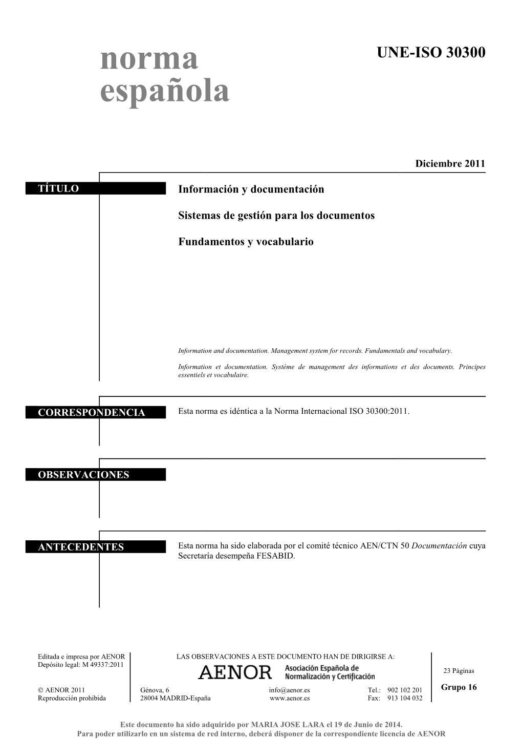 Une- Iso-30300