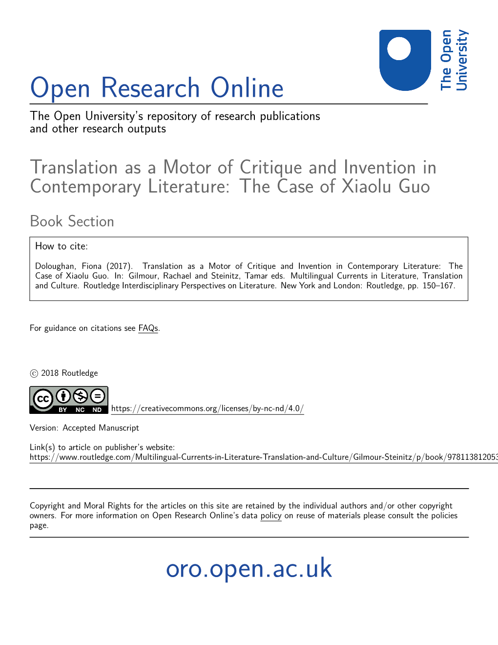 Open Research Online Oro.Open.Ac.Uk