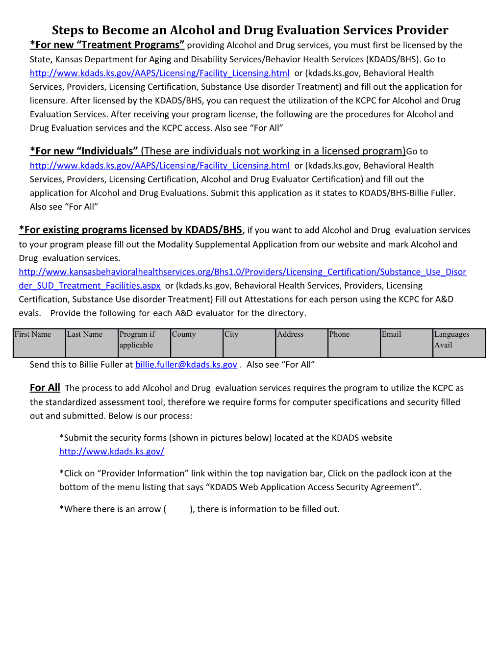 Steps to Become an Alcohol and Drug Evaluation Services Provider