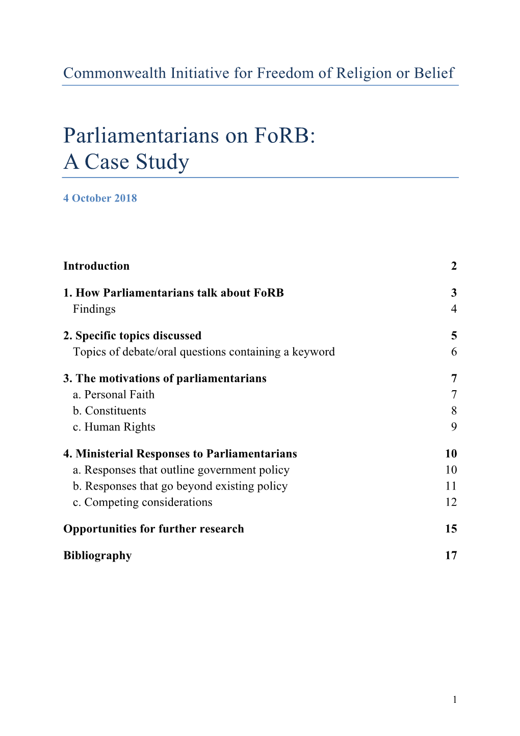 Parliamentarians on Forb: a Case Study