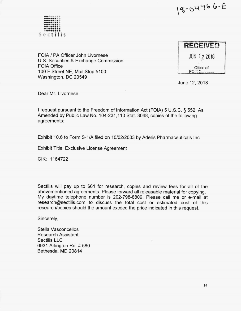 FOIA Request & Response