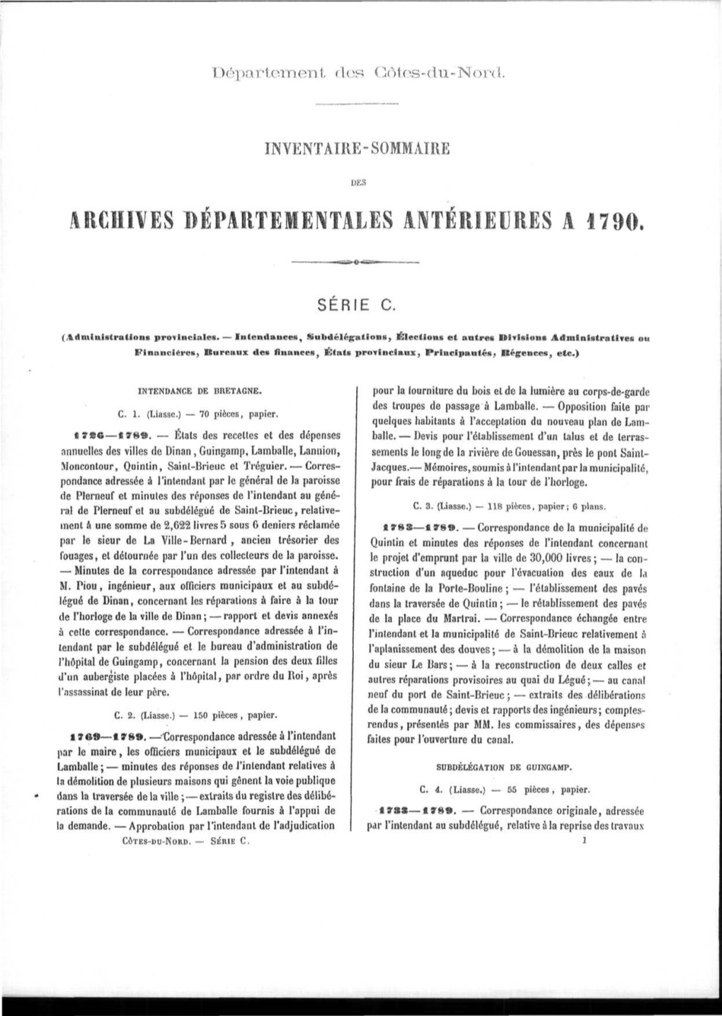 Archives Départementales Antérieures a 1790