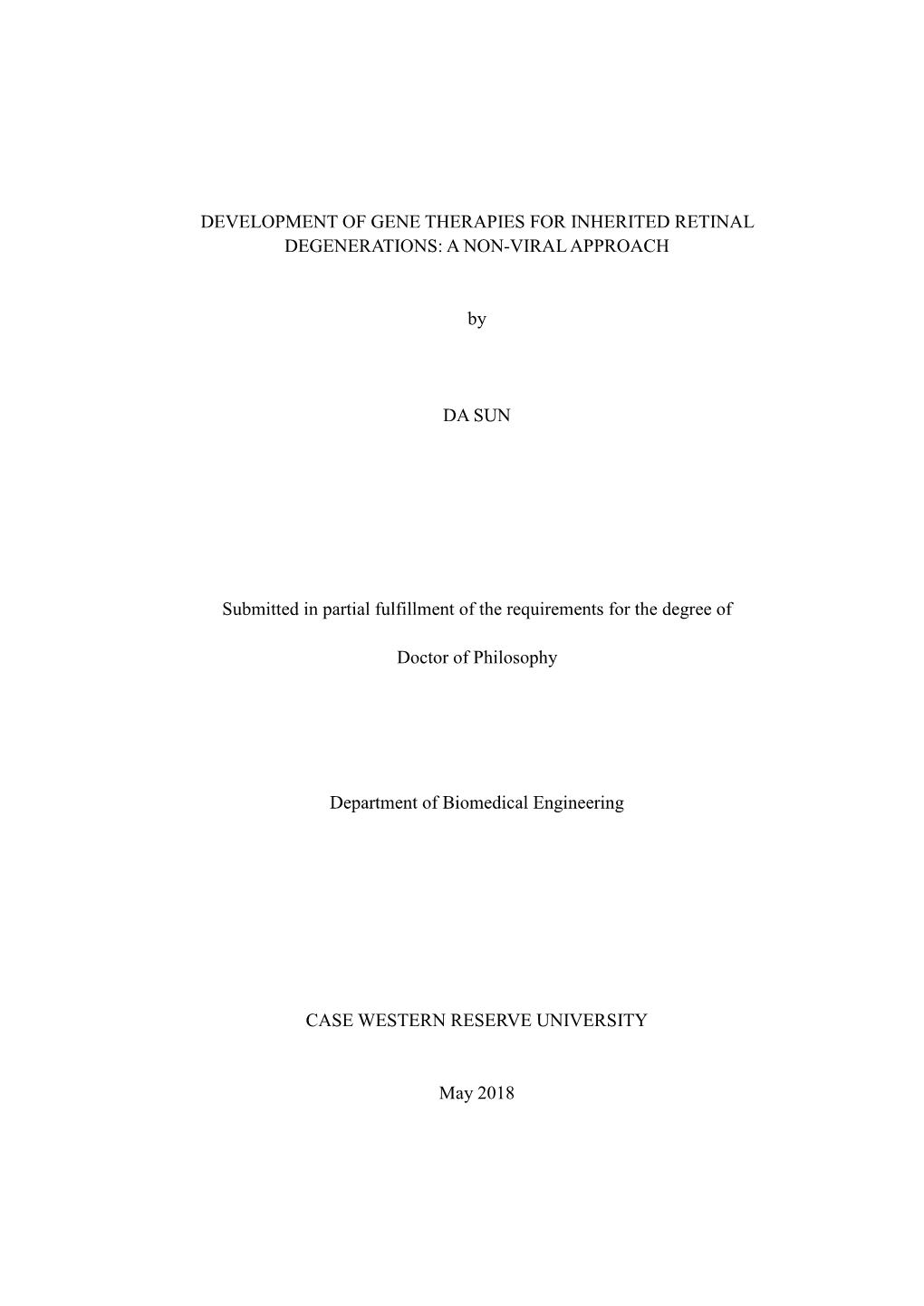 Development of Gene Therapies for Inherited Retinal Degenerations: a Non-Viral Approach