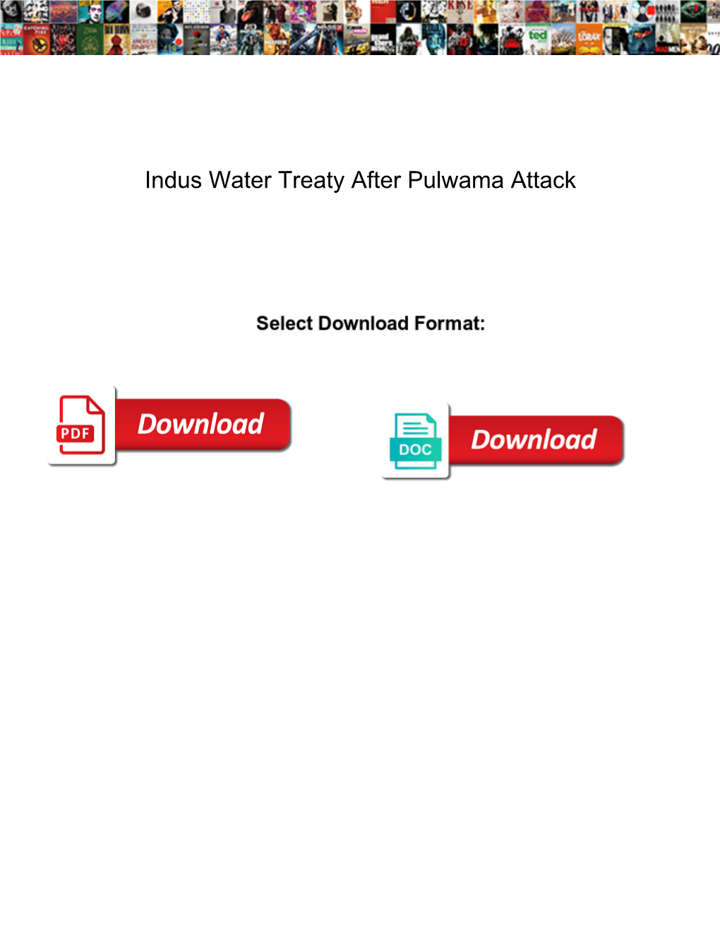 Indus Water Treaty After Pulwama Attack