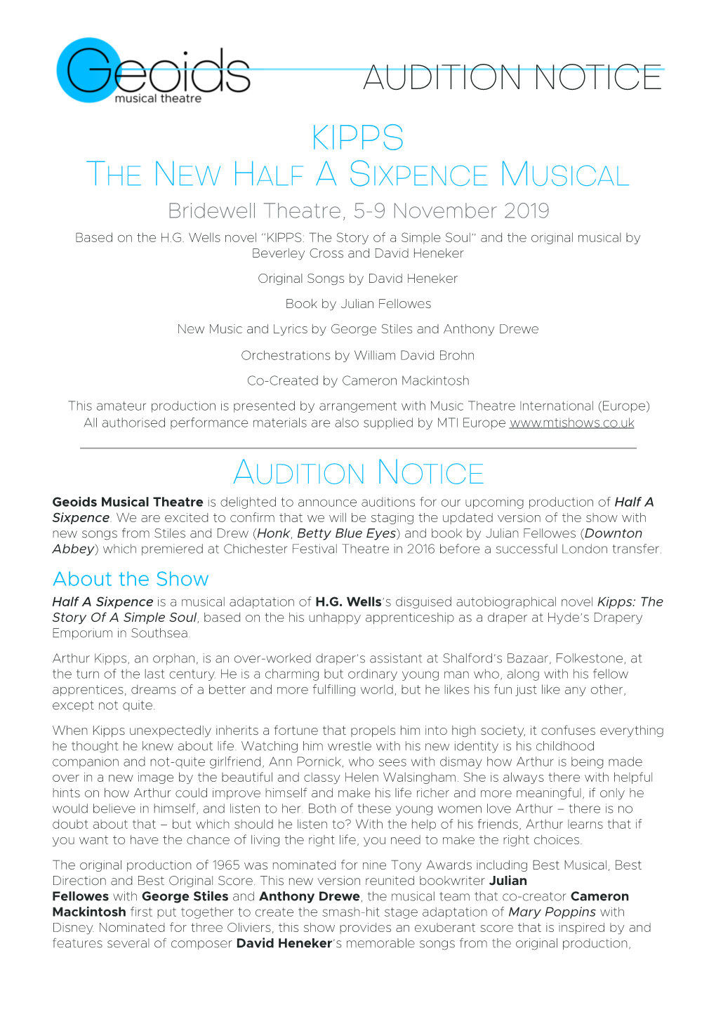 Audition Notice