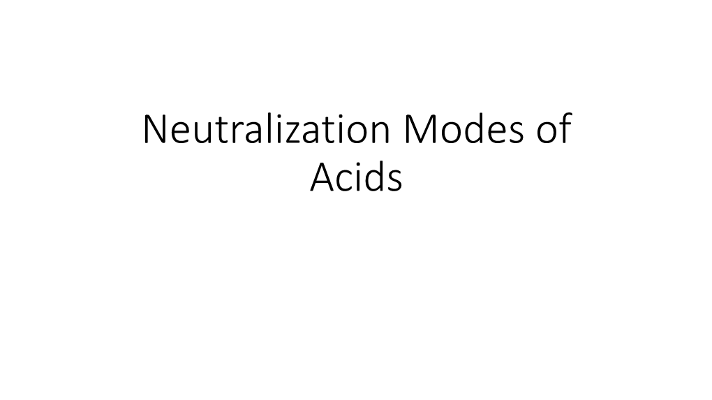 Neutralizaion Modes