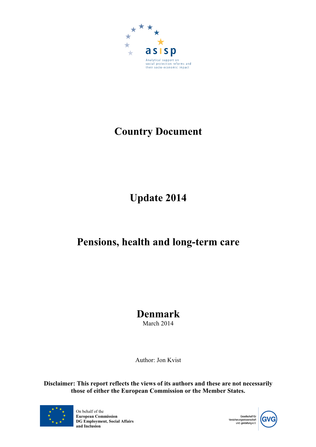 Country Document Update 2014 Pensions, Health and Long-Term