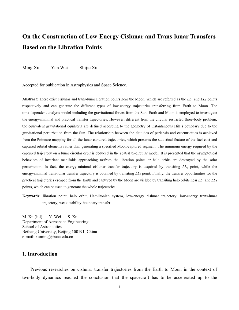 On the Construction of Low-Energy Cislunar and Trans-Lunar Transfers Based on the Libration Points