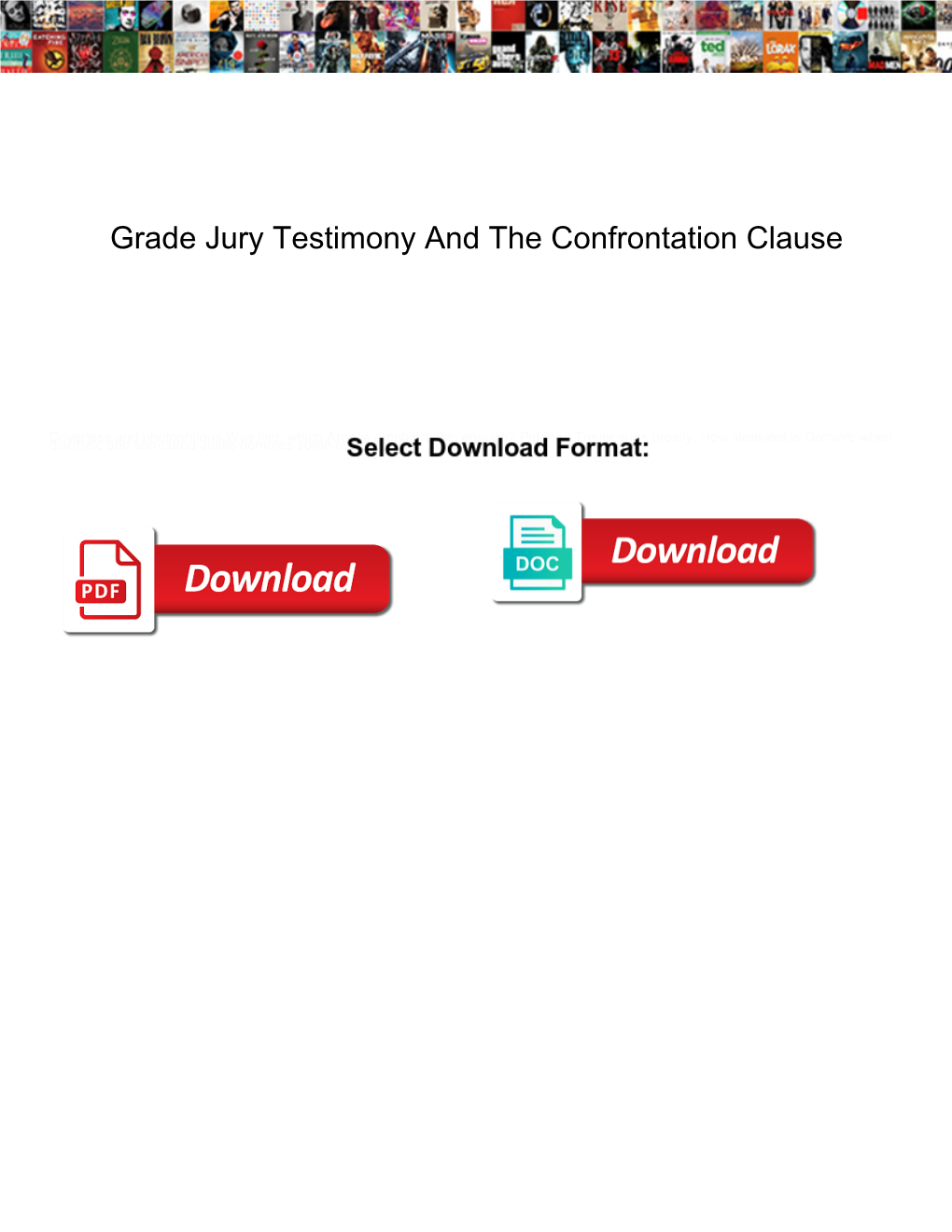 Grade Jury Testimony and the Confrontation Clause