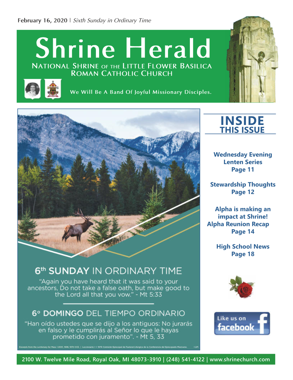 Shrine Herald NATIONAL SHRINE of the LITTLE FLOWER BASILICA ROMAN CATHOLIC CHURCH