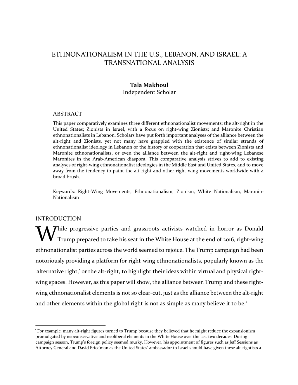 Ethnonationalism in the U.S., Lebanon, and Israel: a Transnational Analysis