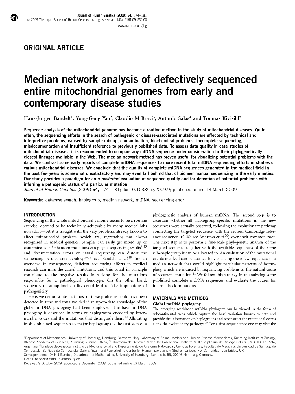 Median Network Analysis of Defectively Sequenced Entire Mitochondrial Genomes from Early and Contemporary Disease Studies
