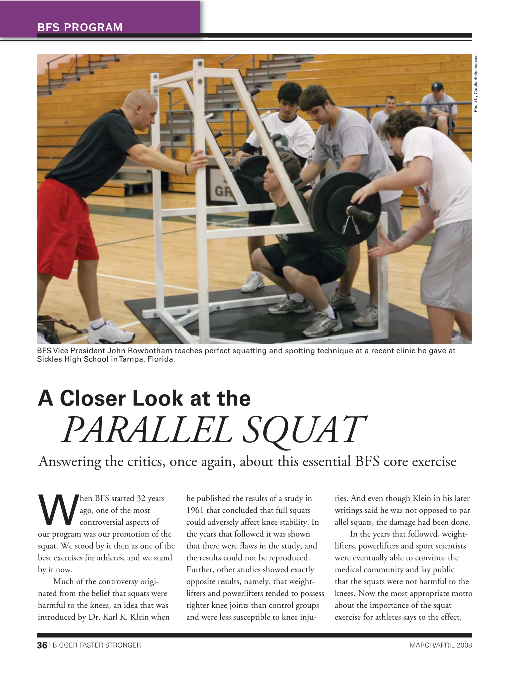 PARALLEL SQUAT Answering the Critics, Once Again, About This Essential BFS Core Exercise