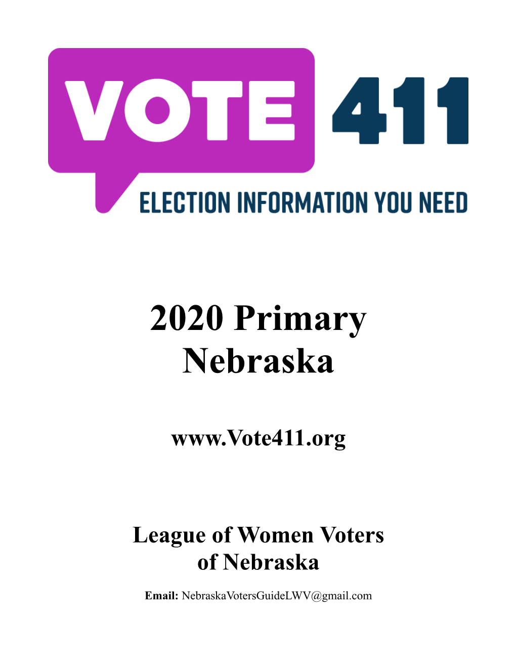 2020 Primary Nebraska