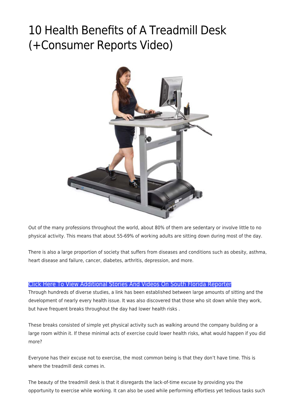 10 Health Benefits of a Treadmill Desk (+Consumer Reports Video)