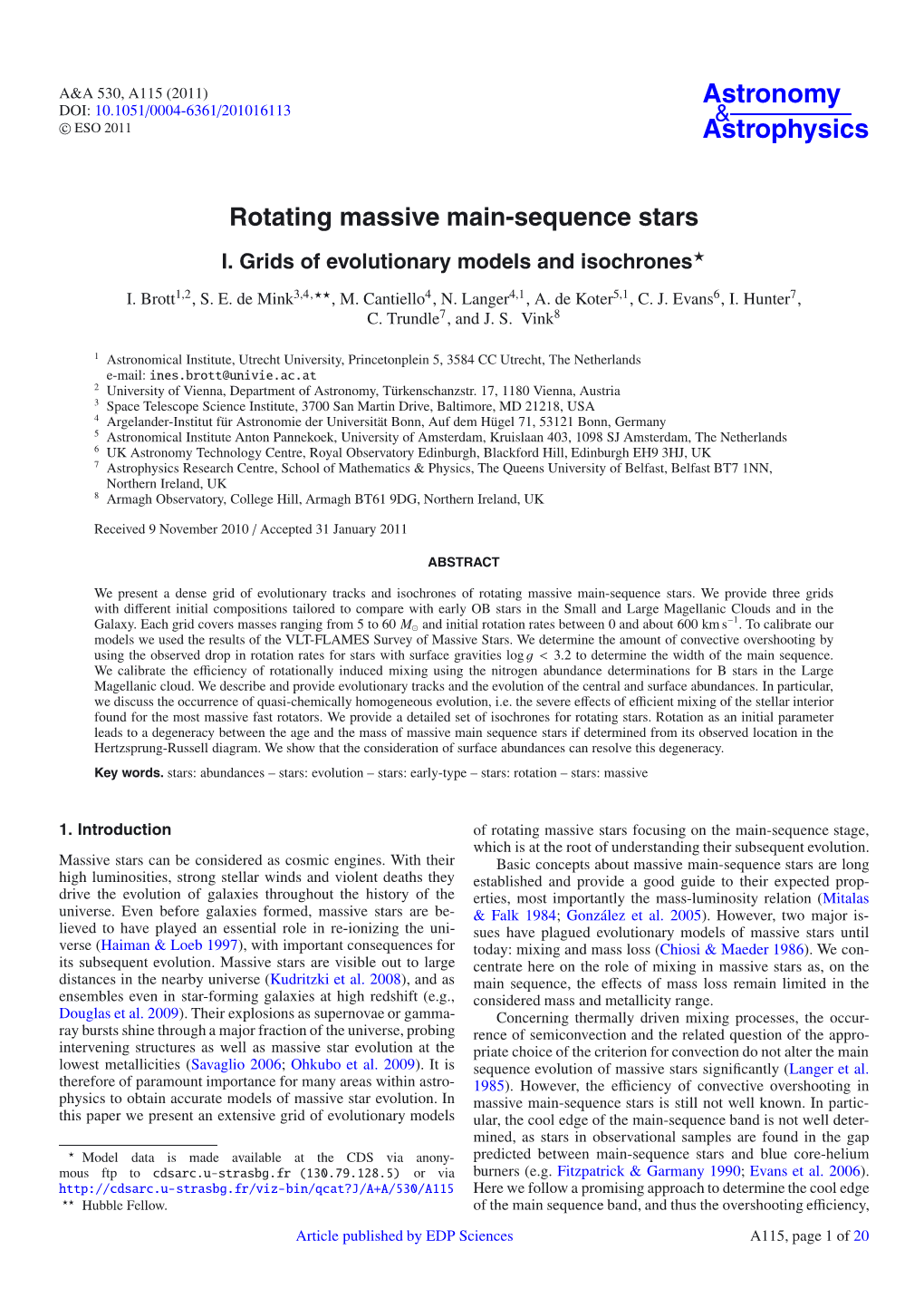 Rotating Massive Main-Sequence Stars I