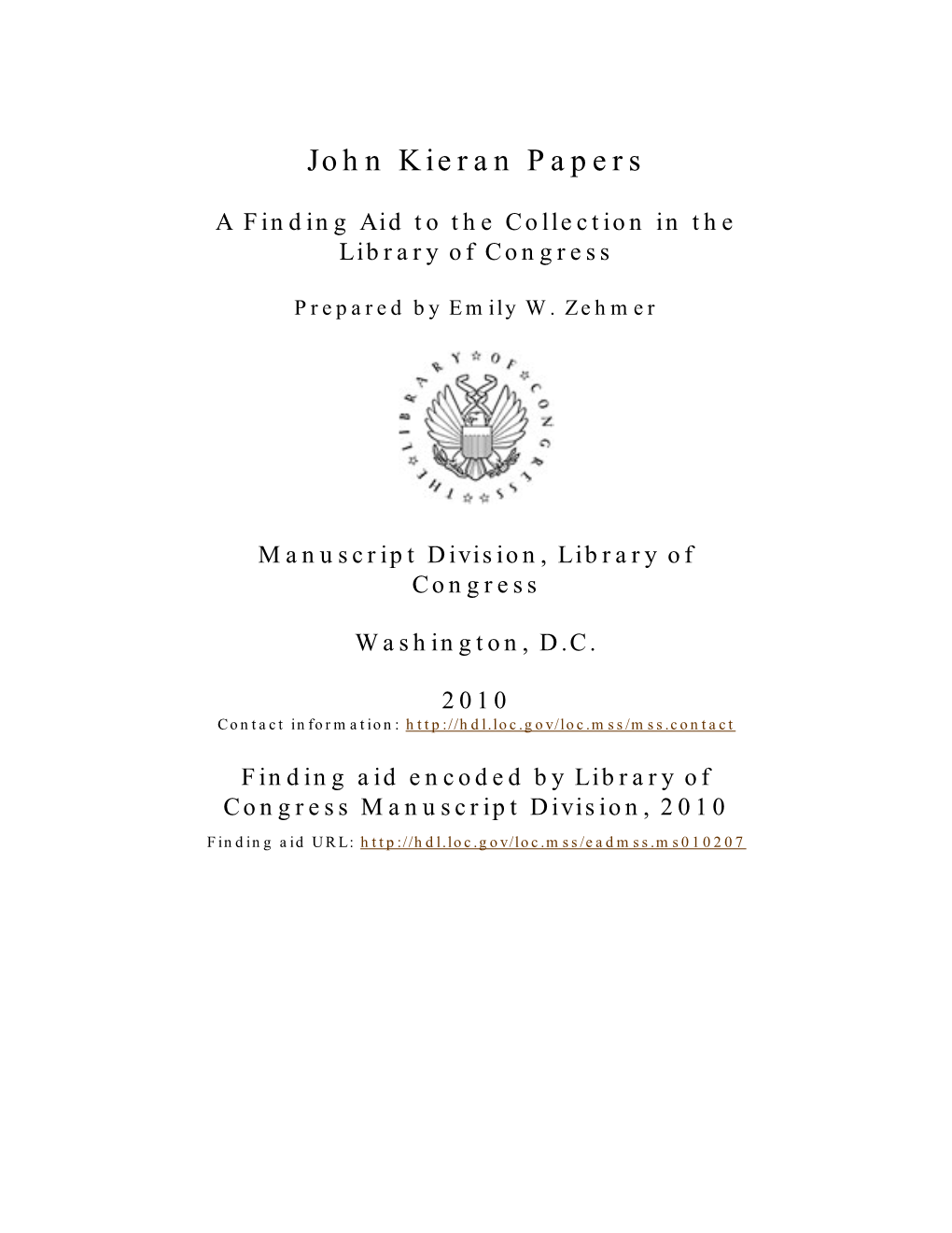 John Kieran Papers