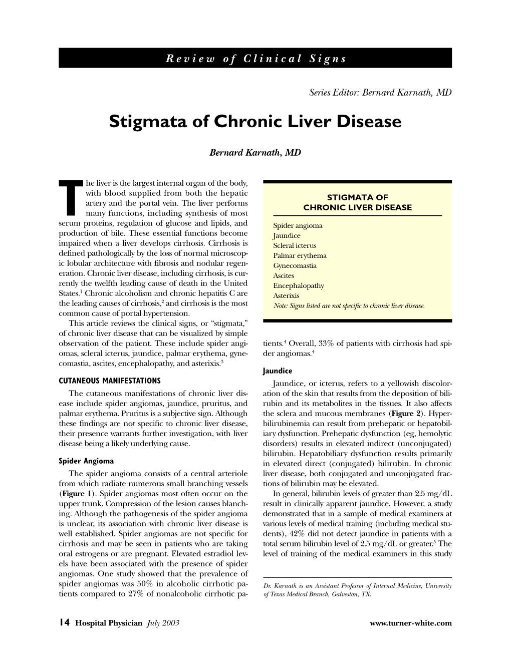 Stigmata of Chronic Liver Disease