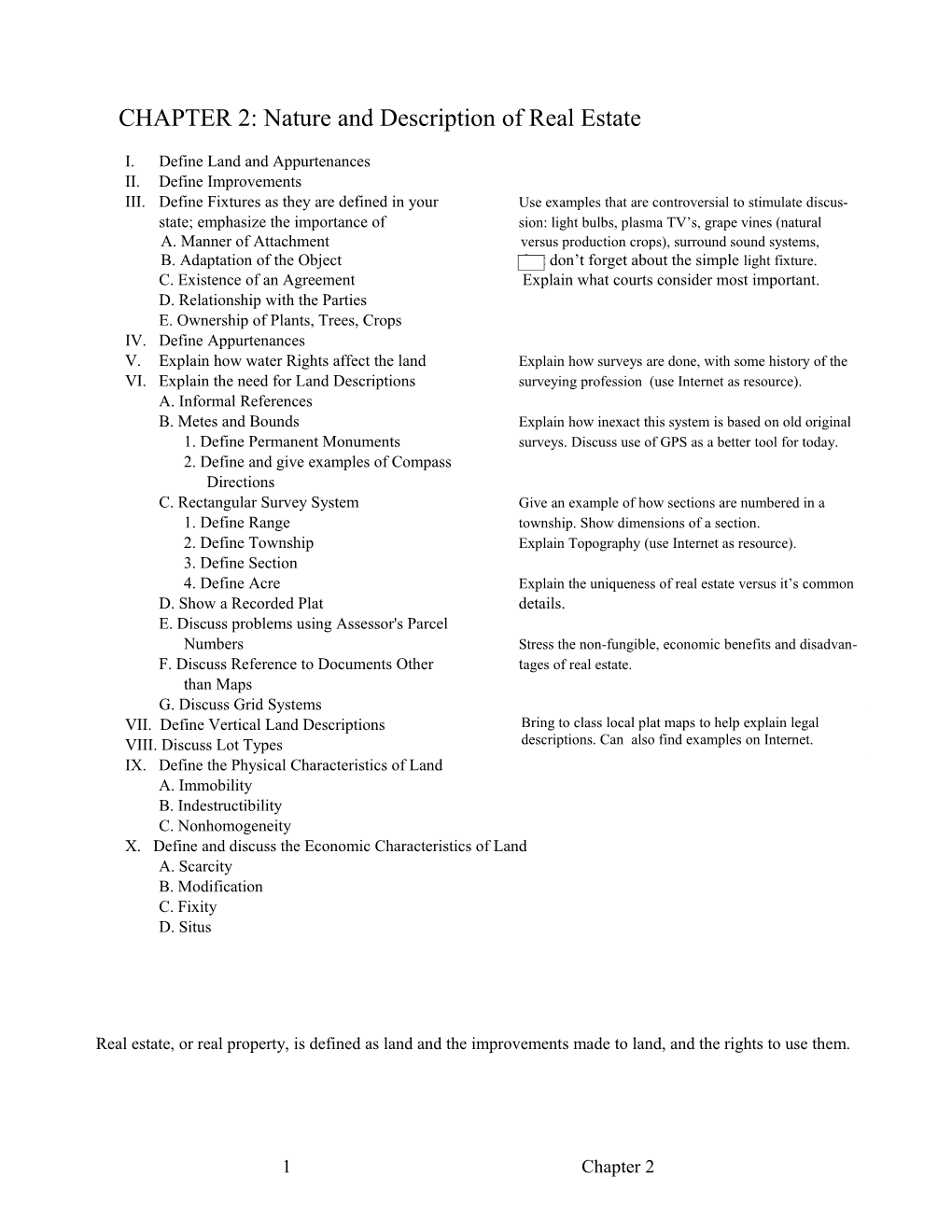 CHAPTER 2: Nature and Description of Real Estate s1