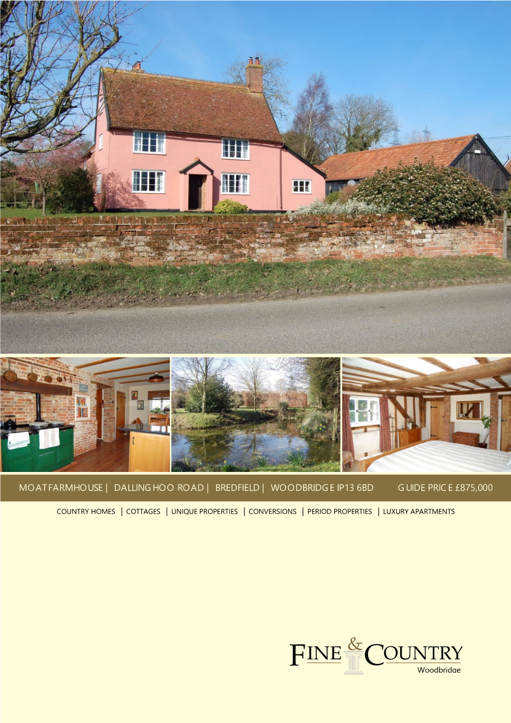 Moat Farmhouse | Dallinghoo Road | Bredfield | Woodbridge Ip13 6Bd Guide Price £875,000
