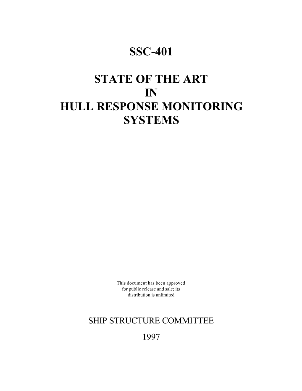 Ssc-401 State of the Art in Hull Response Monitoring Systems
