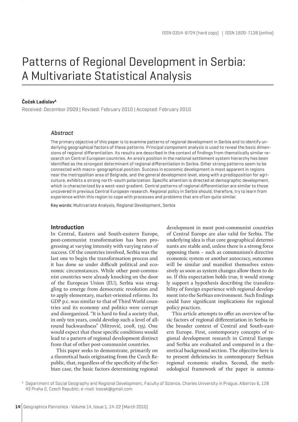 A Multivariate Statistical Analysis
