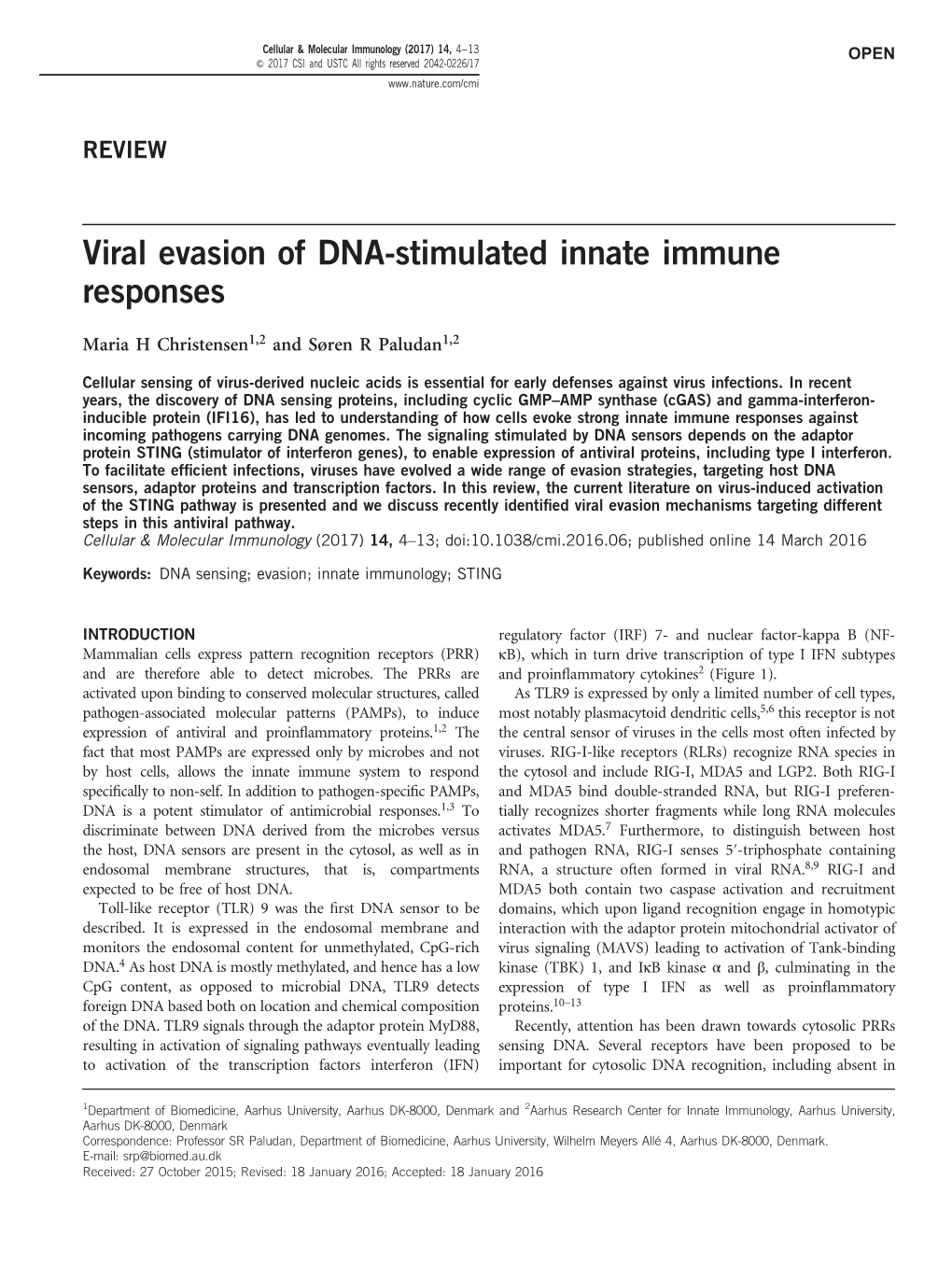 Viral Evasion of DNA-Stimulated Innate Immune Responses