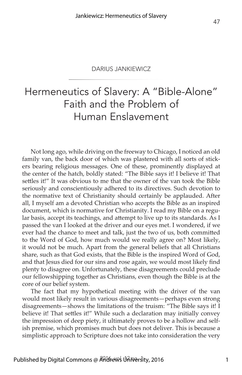 Hermeneutics of Slavery 47