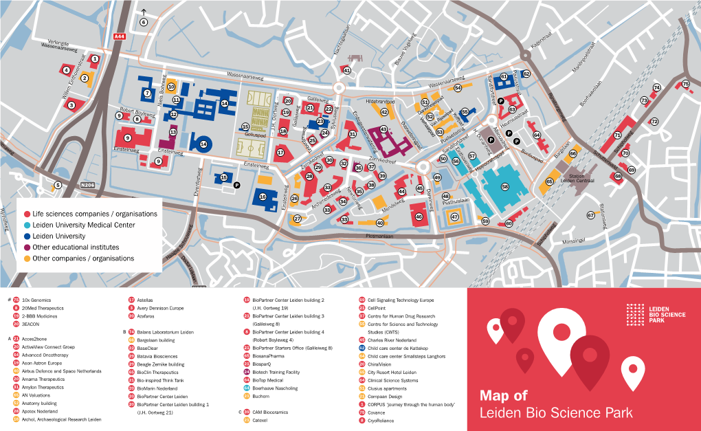 Map of Leiden Bio Science Park