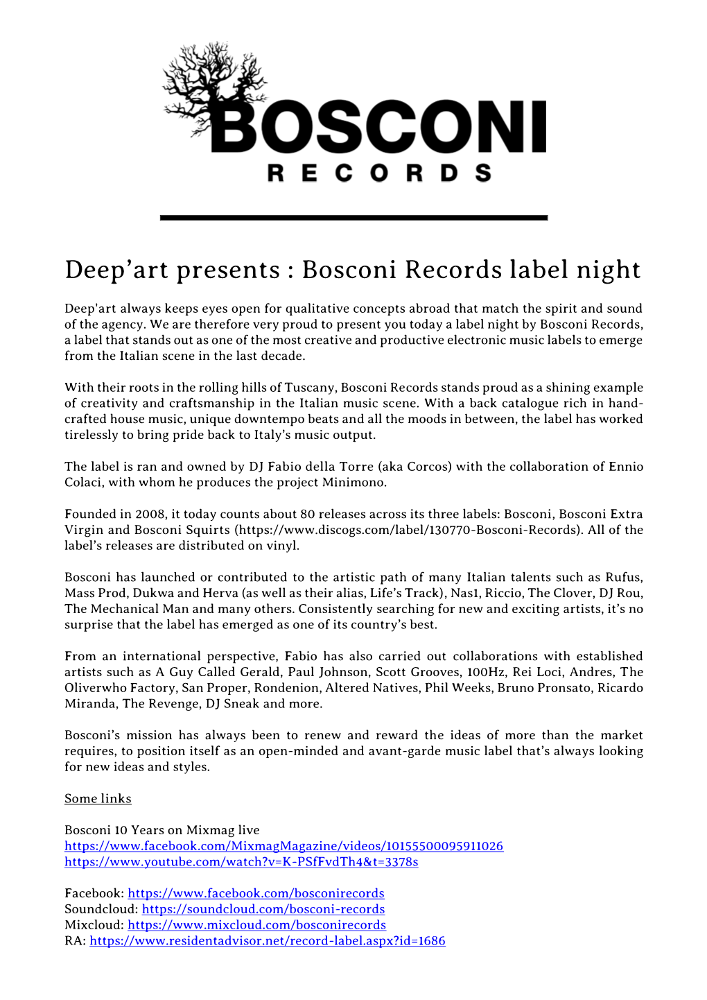 Bosconi Records Label Night