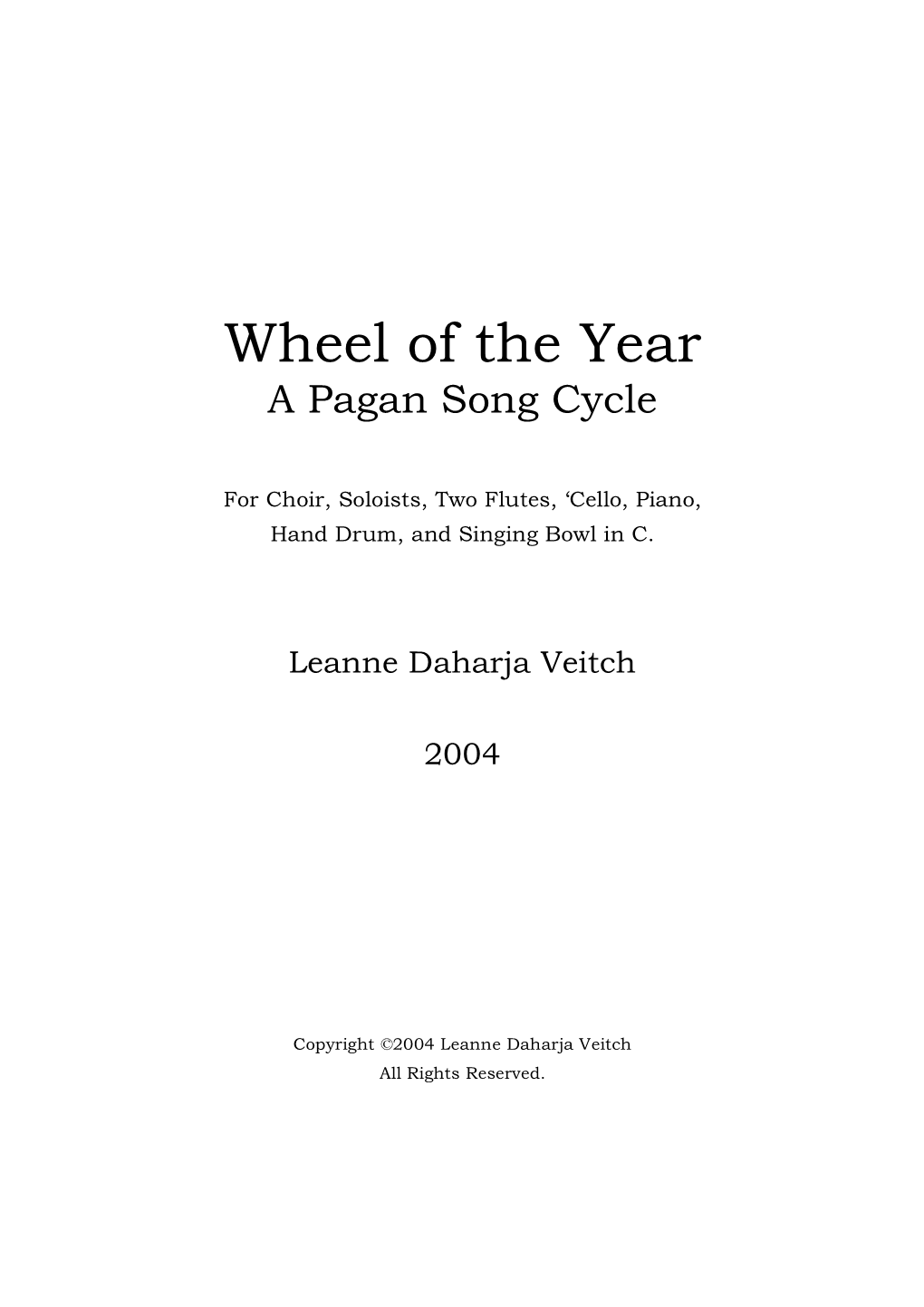 Wheel of the Year a Pagan Song Cycle