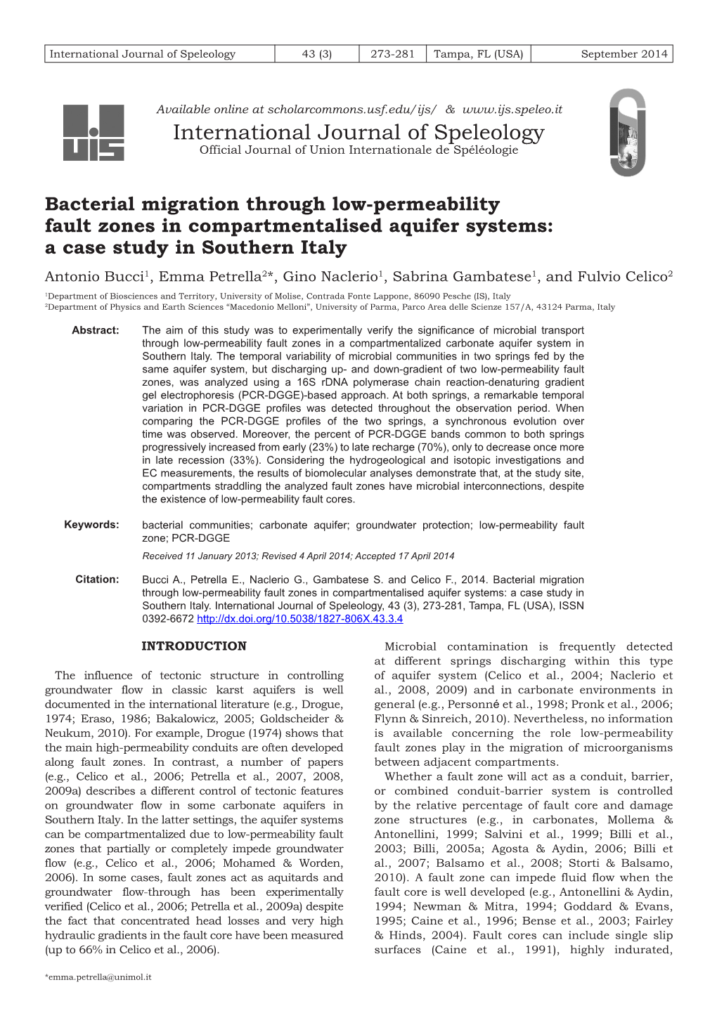 Bacterial Migration Through Low-Permeability Fault Zones In